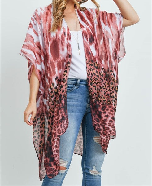 Leopard Tie Dye Cardigan