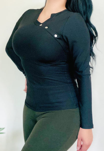 Shoulder Design Top-Black