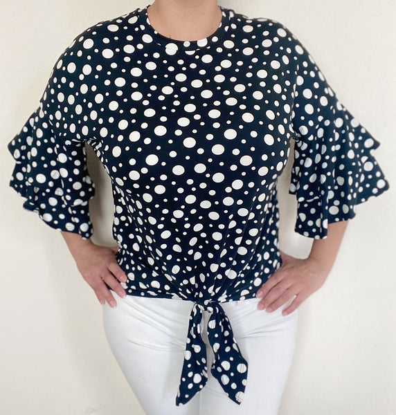 Black with Dots Top