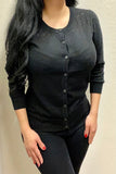 Black Front Cashmere Knit Top