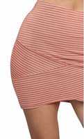 Front Cross Mini Skirt- Rose/Soft White
