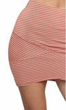 Front Cross Mini Skirt- Rose/Soft White
