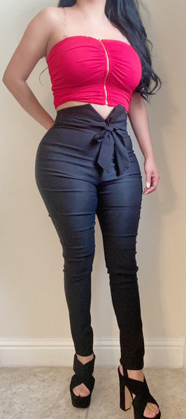 Black Solid Pants