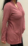 Mauve Sleeve Print Cardigan