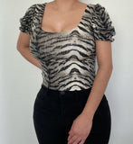 Tiger Zebra Animal Print Top