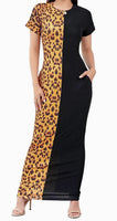 Half Cheetah Print Maxi Dress