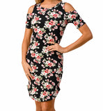Floral Cold Shoulder Dress