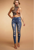 Skinny Curvy Fit Denim High Rise Jeans