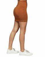 Terracotta Lace Hem Mini Skirt