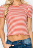 Crew Neck Stripe Top